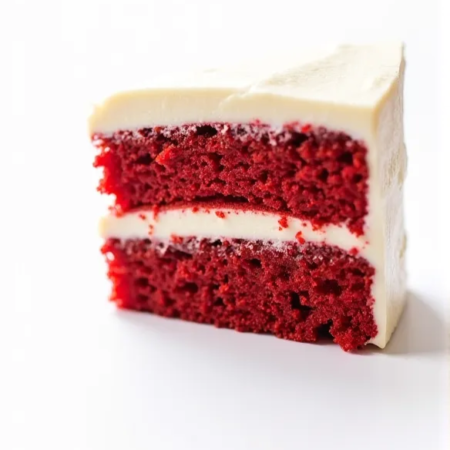 foto de una pieza de tarta red velvet